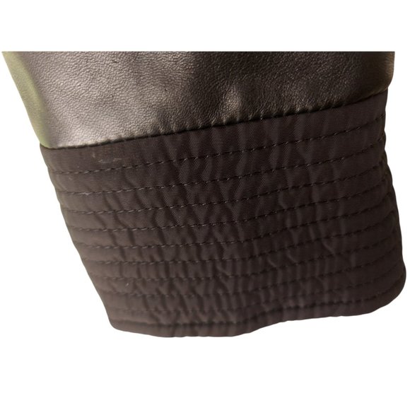 ARMANI COLLEZIONI Women's Black Leather Peplum Jacket Size 8 - Picture 10 of 11